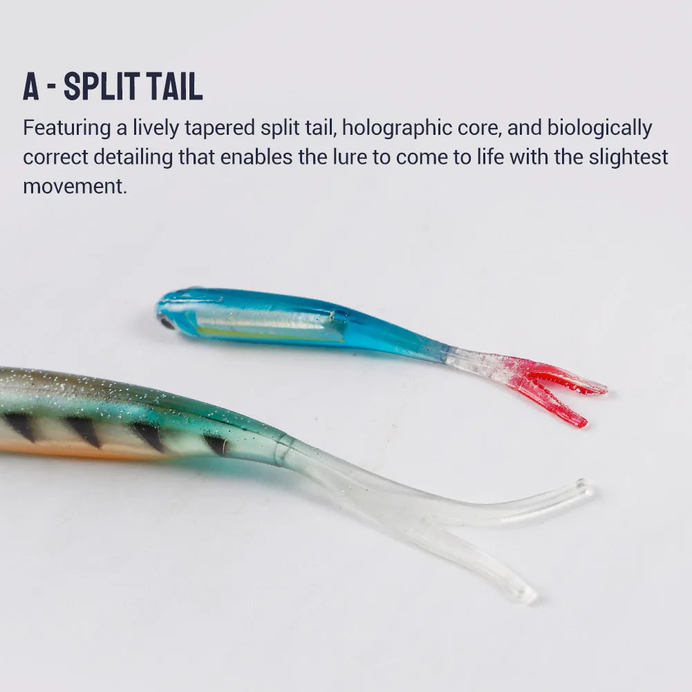 Silicone Shad Soft Lure 75mm-115mm T Tail for Bass and Sea Fishing