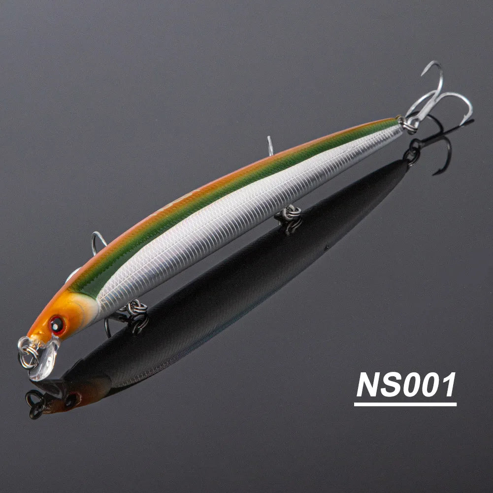 130mm 12g Slim Minnow Floating Jerkbait for Long Casting Bass Fishing