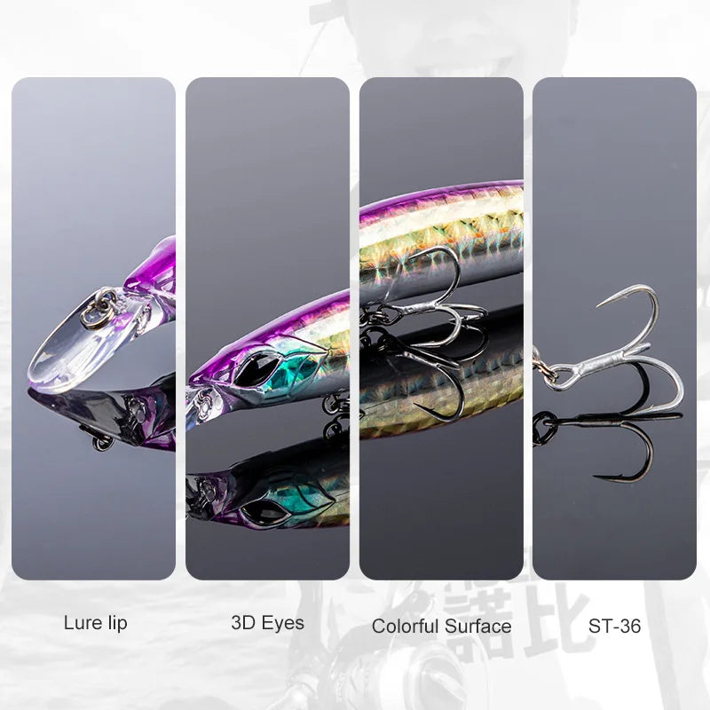 110mm 19g Floating Minnow Jerkbait for Bass, Pike, and Trout