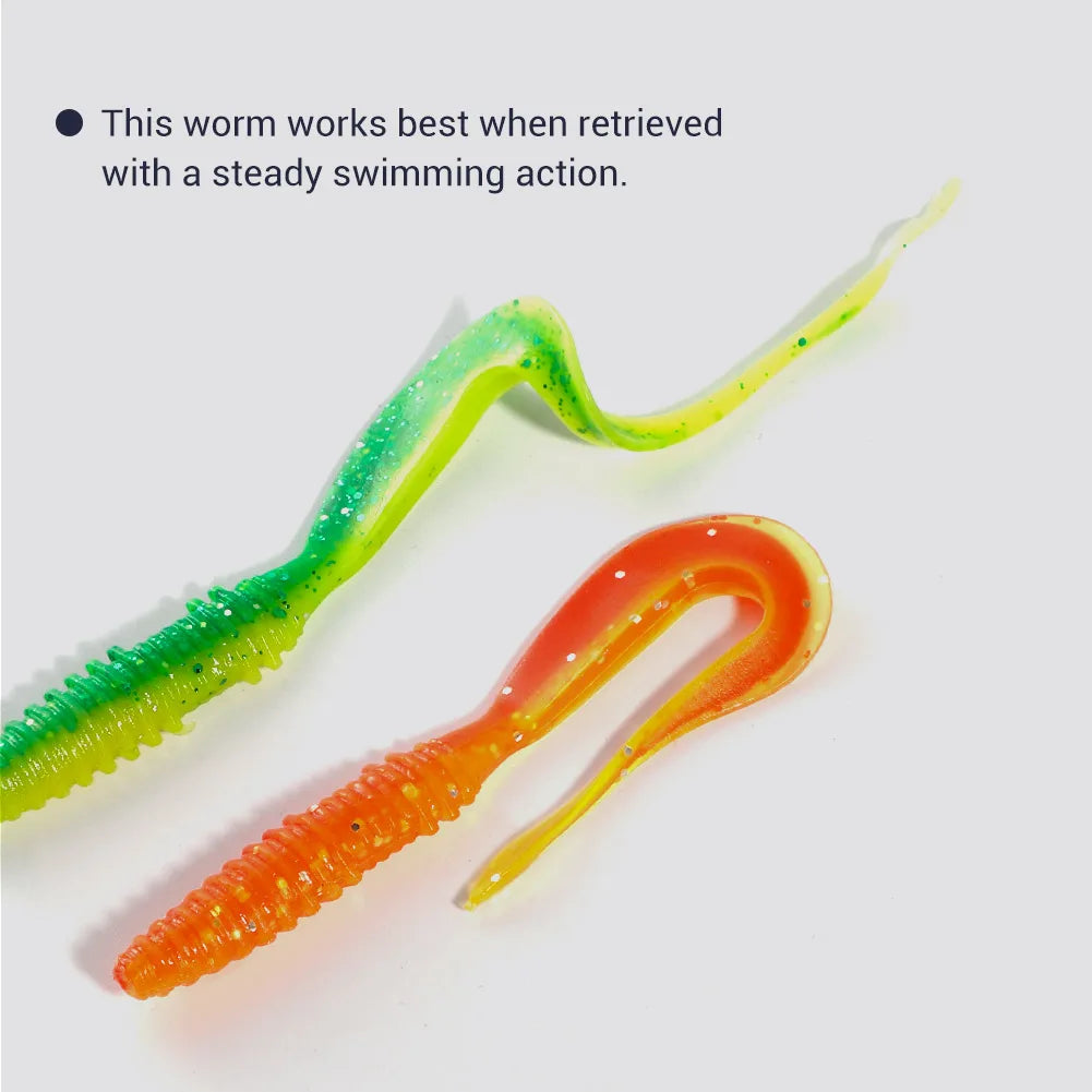Soft Silicone Lures 6cm-14cm Special Tail Worm Swimbaits for Crap and Bass Fishing