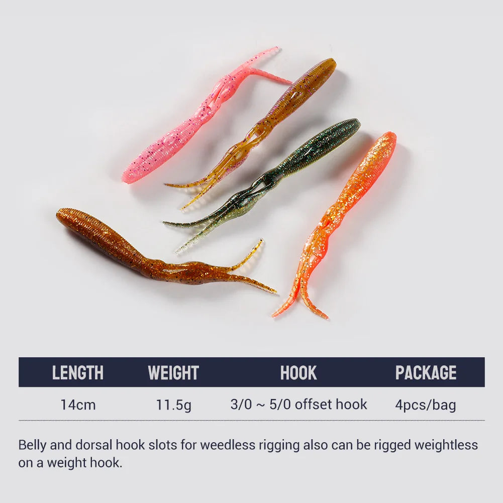 Silicone Soft Chunk Jig Trailer 14cm 11.5g for Bass and Pike