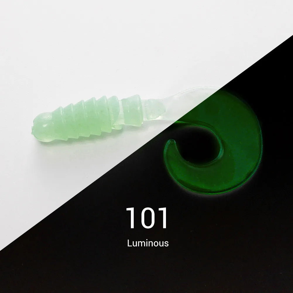 8pcs 60mm-80mm Silicone Grub Spinner Lures for Bass