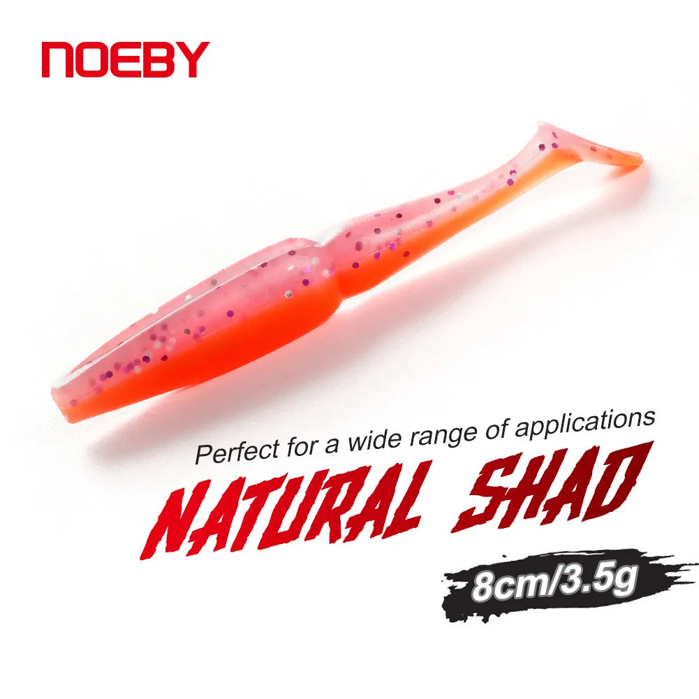 Shad Soft Lures 8cm 3.5g Silicone Minnow for Bass Fishing