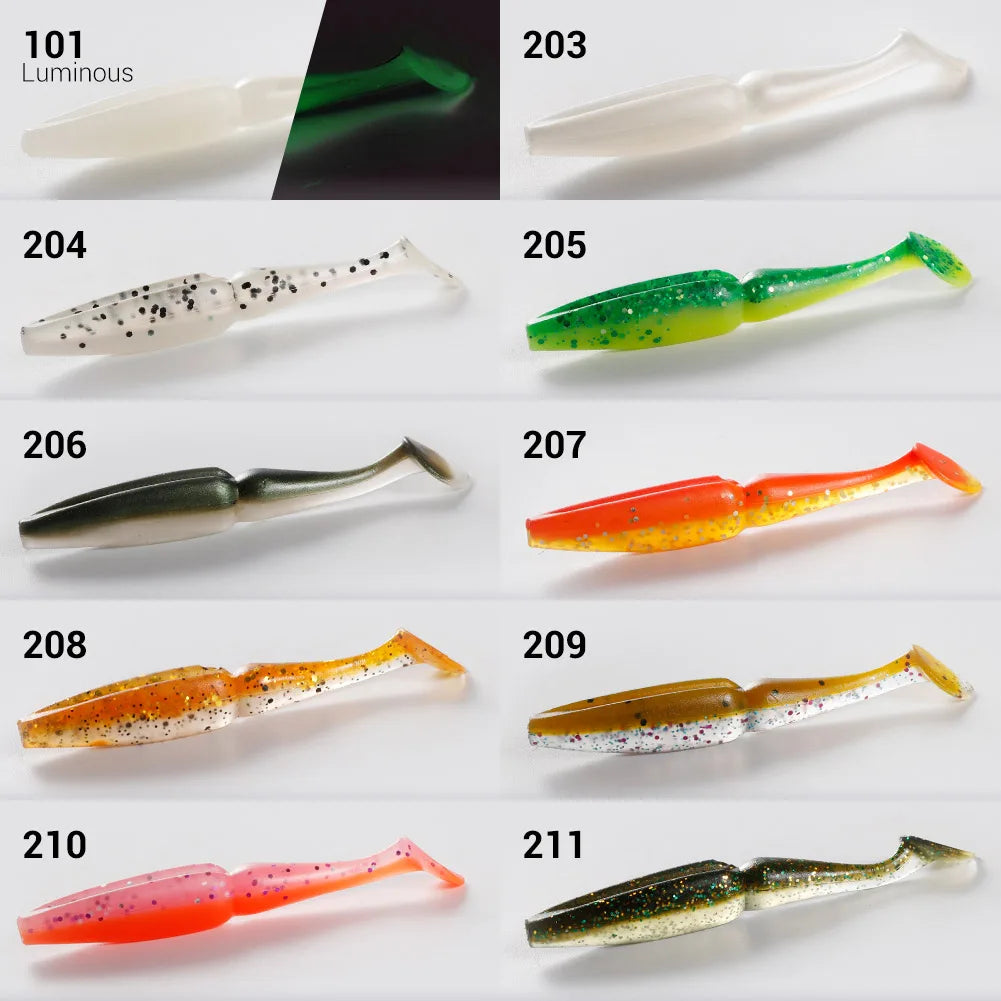 Shad Soft Lures 8cm 3.5g Silicone Minnow for Bass Fishing