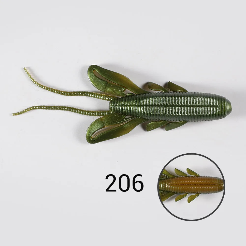 Silicone Soft Creature Bait 90mm 9g for Bass Fishing, Shrimp Worm Fishing Tackle Lure