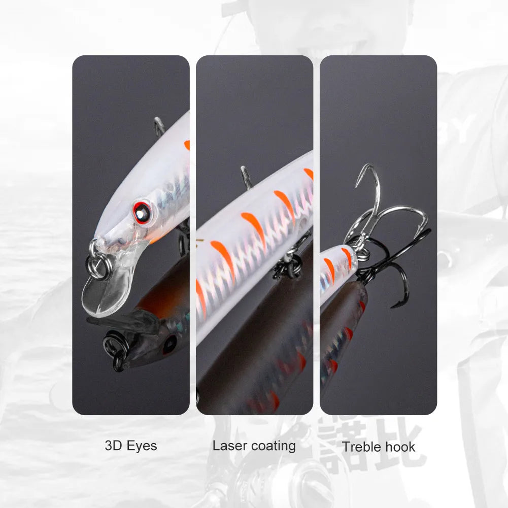 Minnow Fishing Lure Floating Long Casting Slim Jerkbait