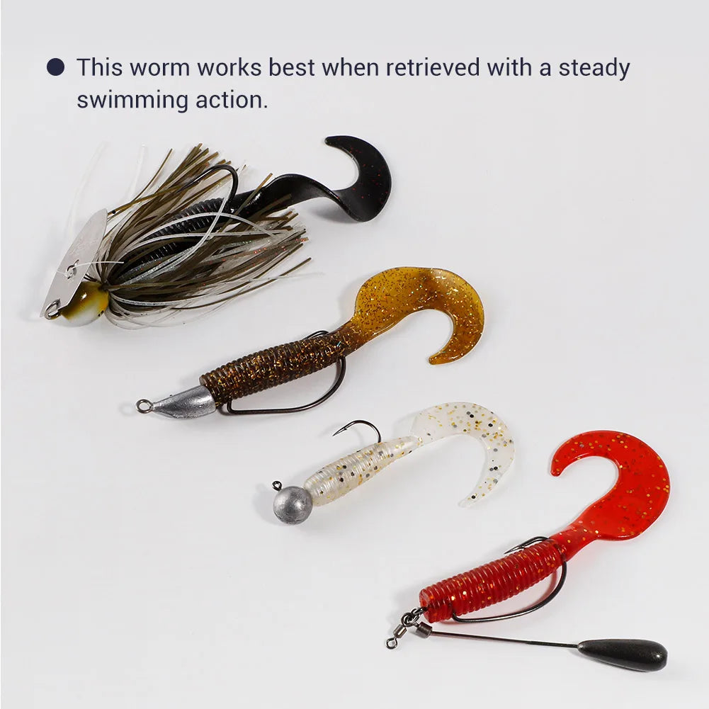 5.5cm-8cm Grub Silicone Soft Lures (6pcs) for Bass and Carp