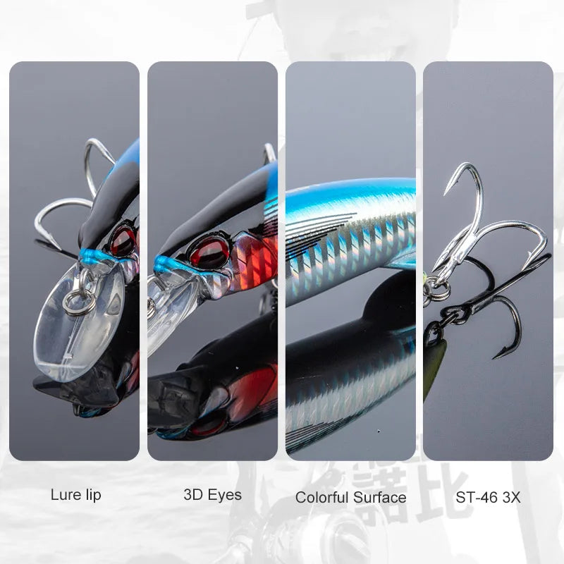 90mm 46g-110mm 60g Heavy Minnow Lure for Saltwater Fishing