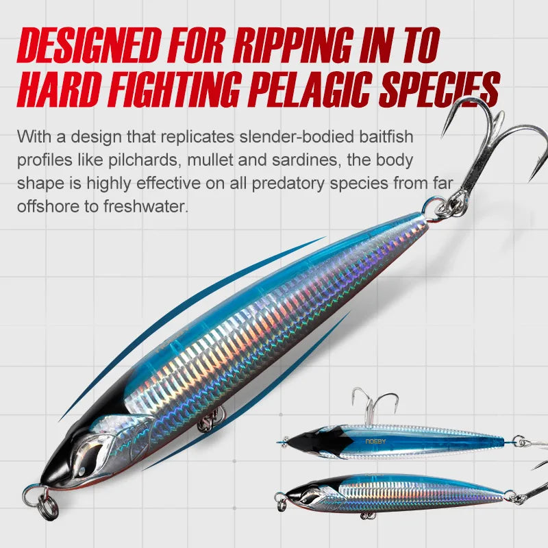 160mm 58g-190mm 86g Topwater Stickbait for GT Sea Fishing