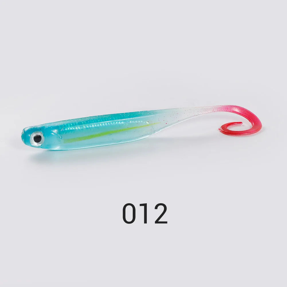 Silicone Shad Soft Lure 75mm-115mm T Tail for Bass and Sea Fishing