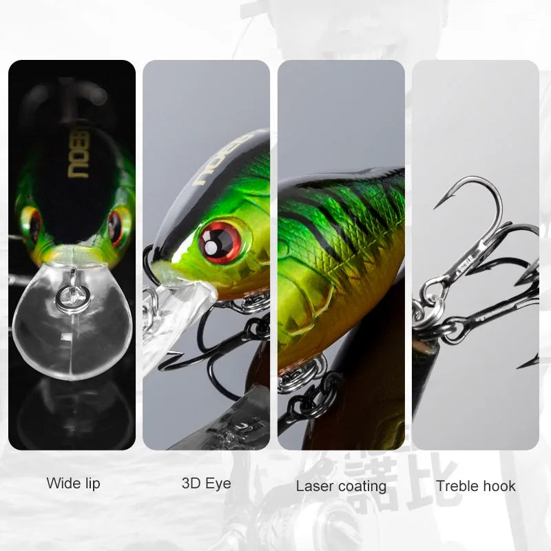 4.5cm 8g Floating Mini Crankbait Minnow Wobbler for Trout and Pike Fishing