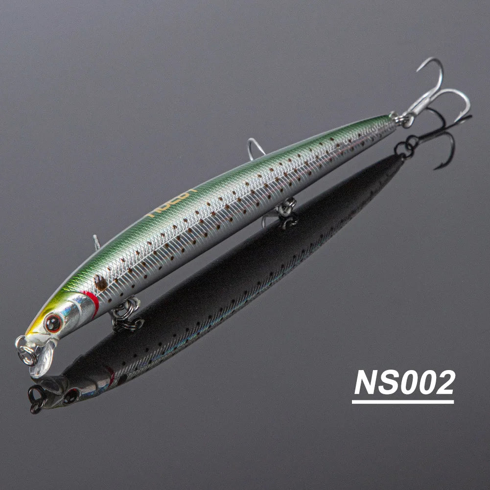 130mm 12g Slim Minnow Floating Jerkbait for Long Casting Bass Fishing