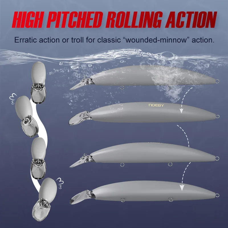 110mm 19g Floating Minnow Jerkbait for Bass, Pike, and Trout