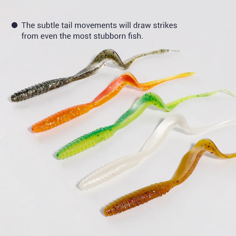Soft Silicone Lures 6cm-14cm Special Tail Worm Swimbaits for Crap and Bass Fishing