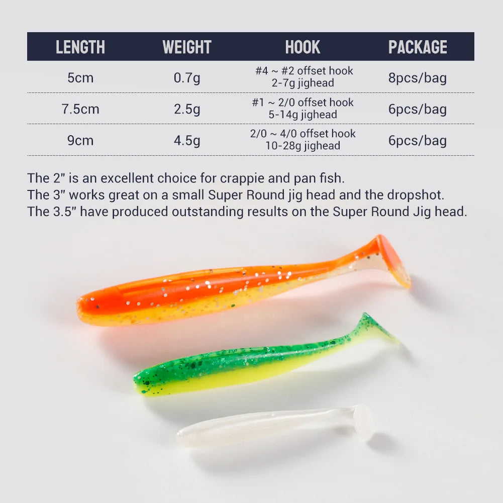 Easy Shiner Silicone Shad 5cm-9cm Soft Bait for Pike and Carp