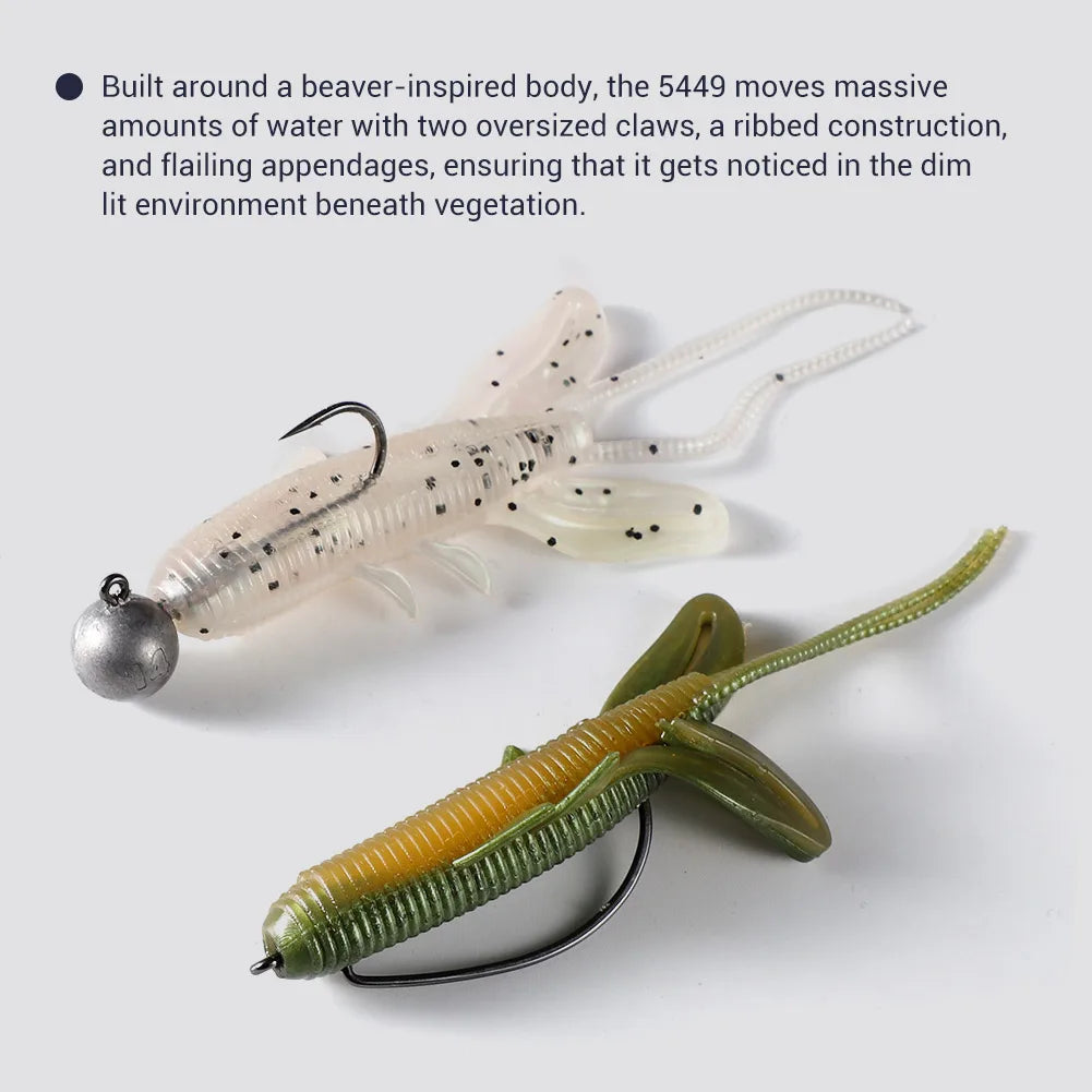 Silicone Soft Creature Bait 90mm 9g for Bass Fishing, Shrimp Worm Fishing Tackle Lure