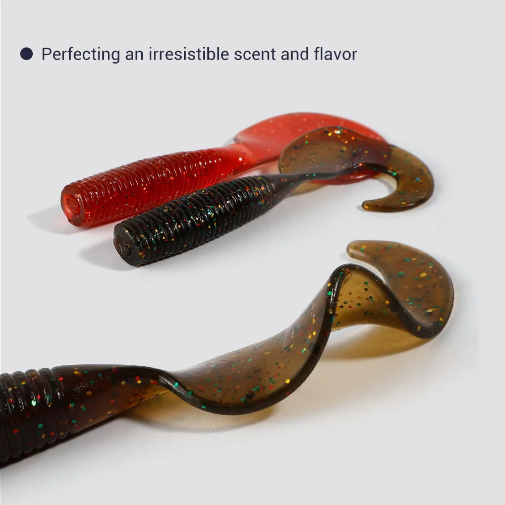 5.5cm-8cm Grub Silicone Soft Lures (6pcs) for Bass and Carp