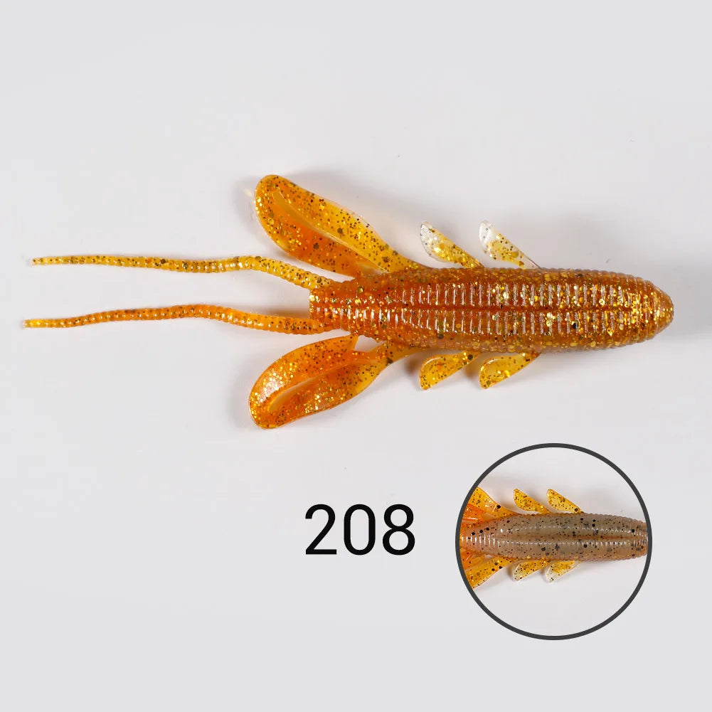 Silicone Soft Creature Bait 90mm 9g for Bass Fishing, Shrimp Worm Fishing Tackle Lure