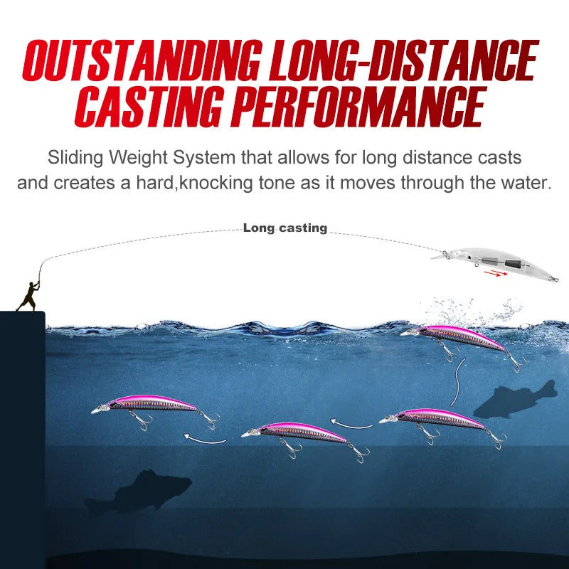 Sinking Minnow Lure 110mm 19g for Long Casting Saltwater Fishing