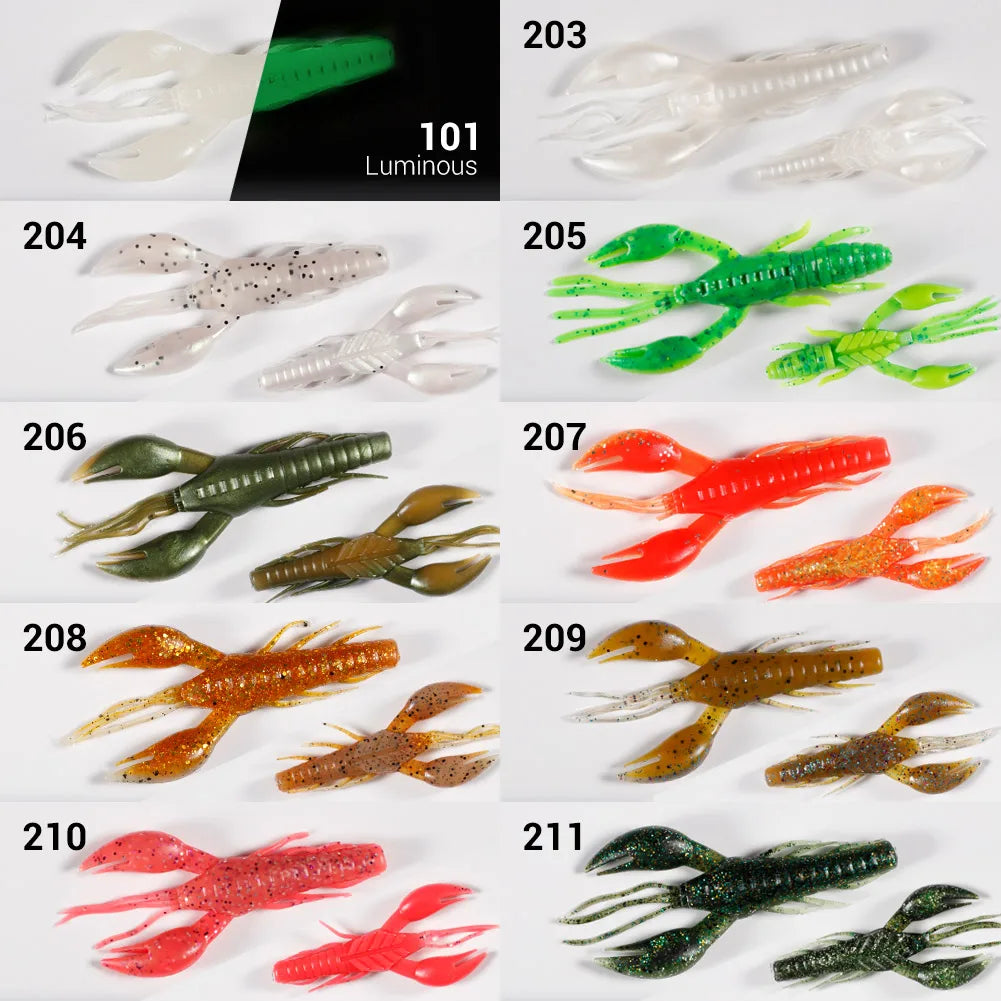 Soft Silicone Shrimp Lures 60mm-95mm for Bass Tackle