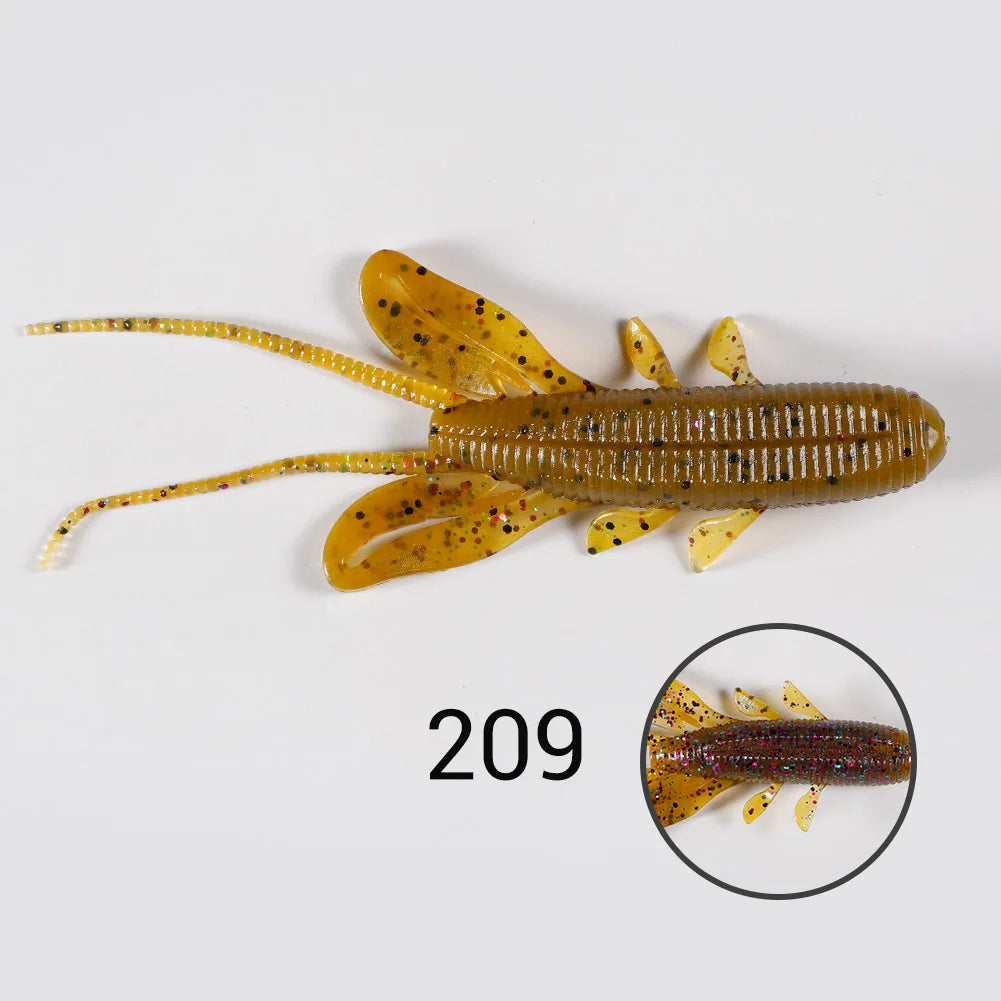 Silicone Soft Creature Bait 90mm 9g for Bass Fishing, Shrimp Worm Fishing Tackle Lure