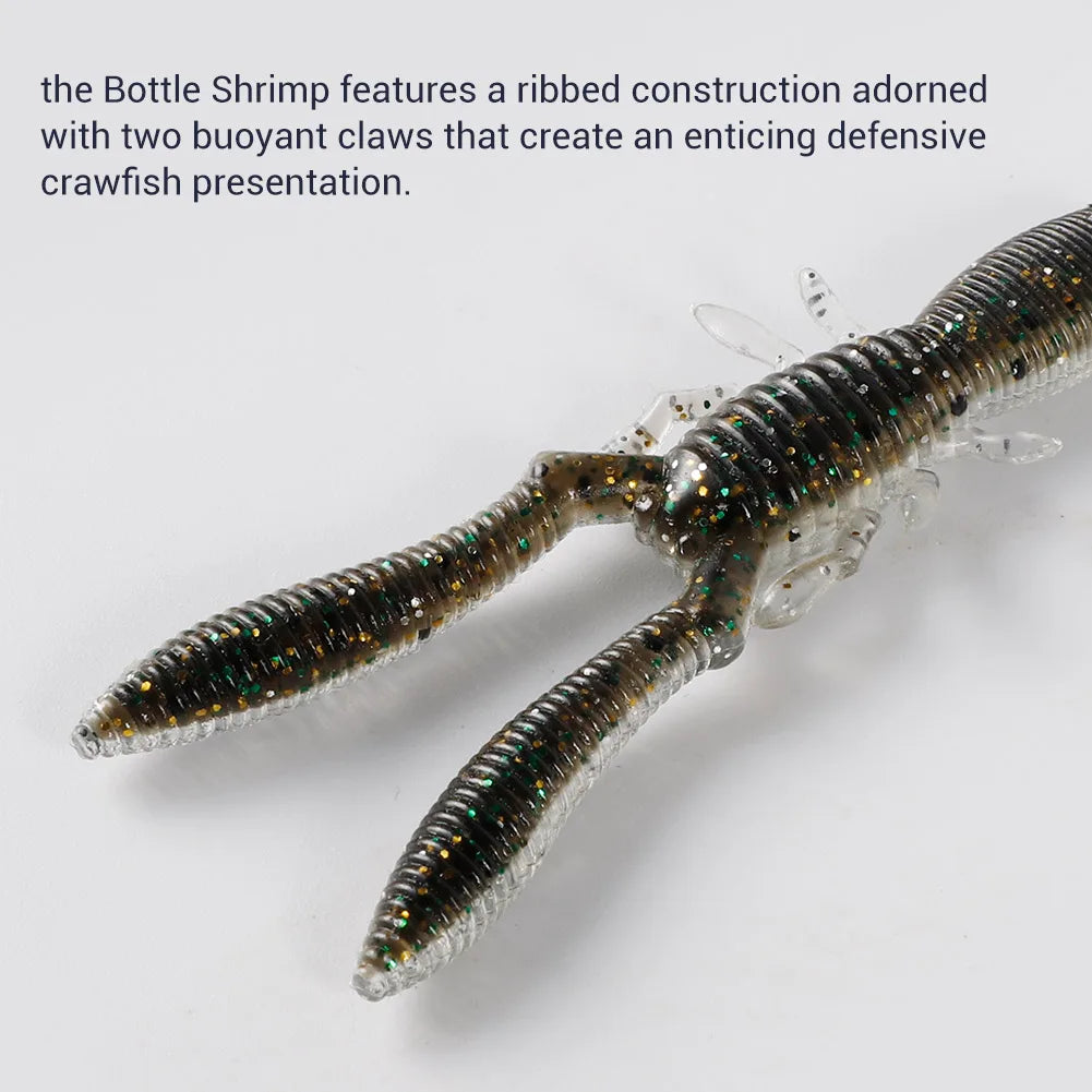 Bottle Shrimp Soft Bait 7.5cm 3.4g for Bass, Pike, and Trout Fishing