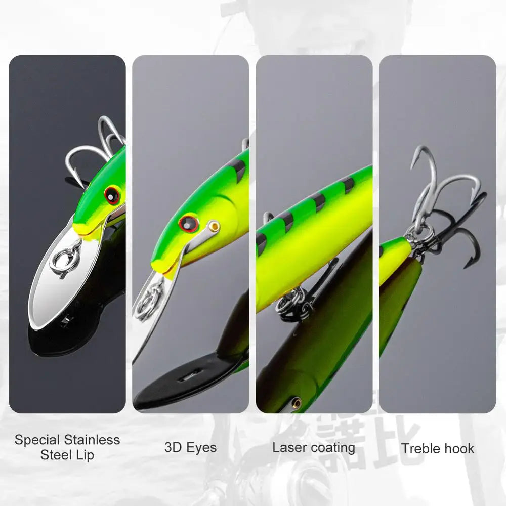 Deep Diving Minnow Lure 130mm 33g-225mm 76g for Sea Fishing