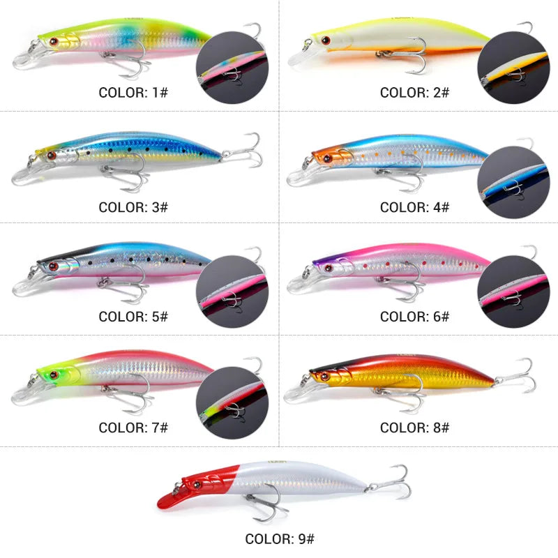 Suspending Minnow 135mm 30g for Long Casting Sea Fishing