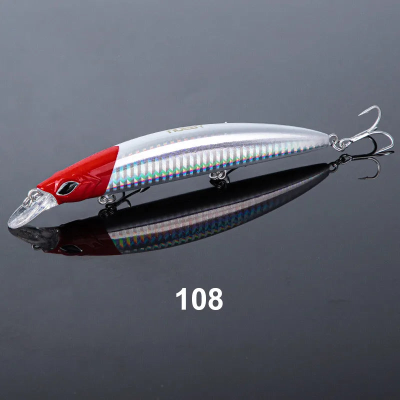 110S 19g, 110F 19g, 130F 23g Minnow Casting Wobblers Jerkbait for Saltwater Fishing