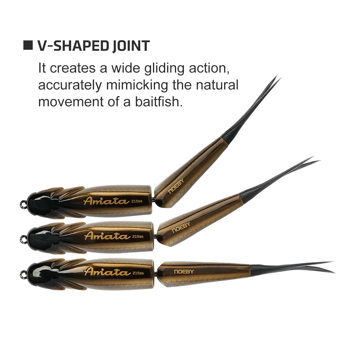 AMATA Shad Glide Swimbait 215mm 73g for Bass and Pike Fishing