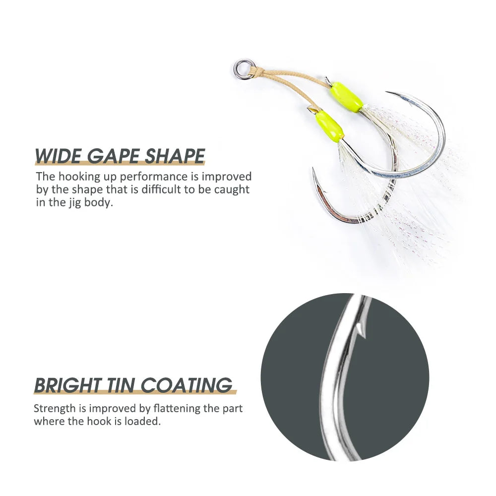 Slow Pitch Jigging Assist Rig Hooks