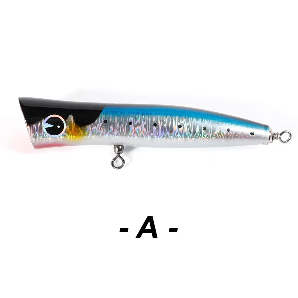 Heavy Duty Wooden Popper Lure 180mm for GT Trolling and Big Game Fishing