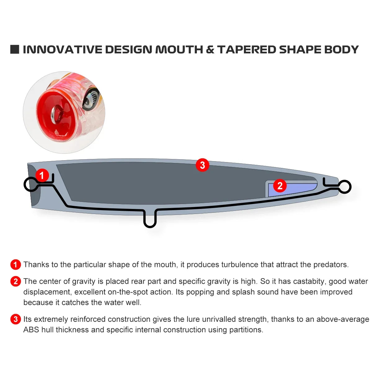 165mm 68g Topwater Popper for Big Game Tuna Fishing