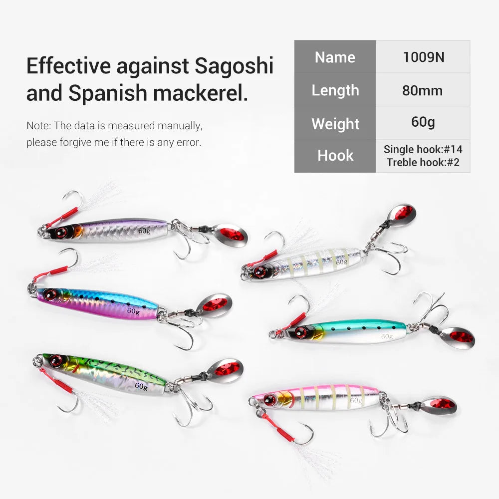 60g Metal Jig Lure for Slow Jigging and Sea Fishing