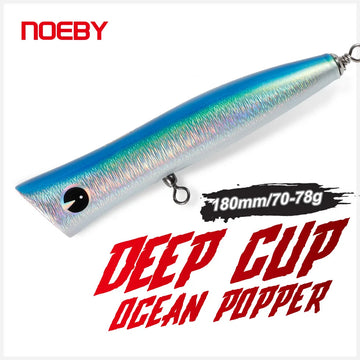 Heavy Duty Wooden Popper Lure 180mm for GT Trolling and Big Game Fishing