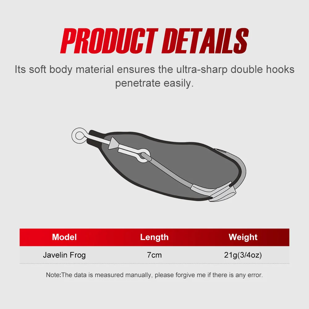 Hollow Body Walking Frog Lure for Snakehead and Bass