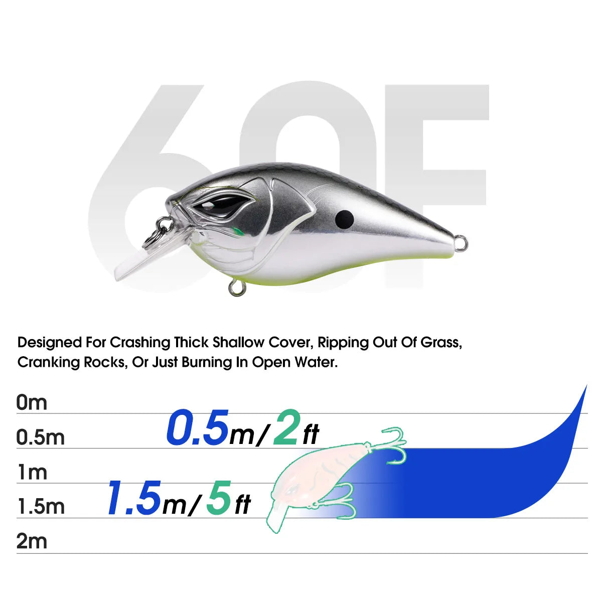 Floating Square Bill Crankbait 60mm 12g for Predator Fishing