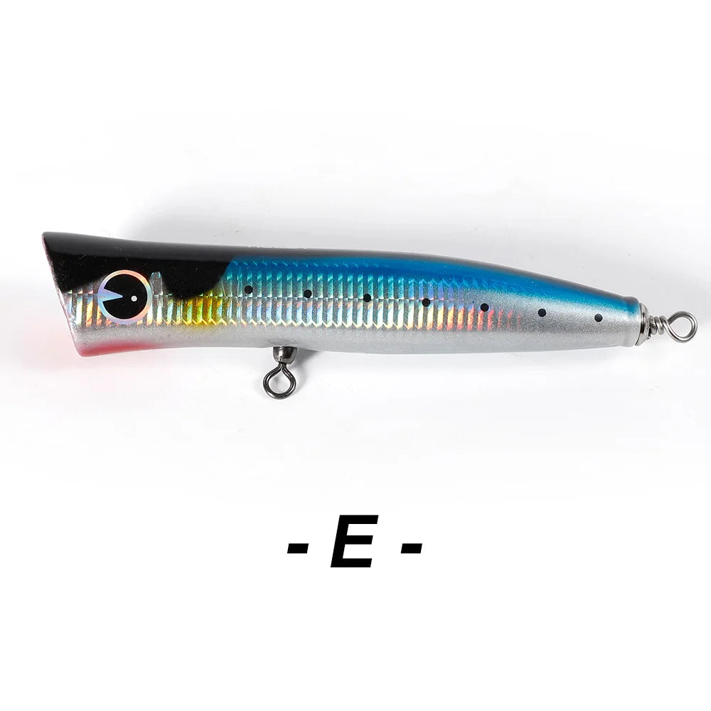 Heavy Duty Wooden Popper Lure 180mm for GT Trolling and Big Game Fishing