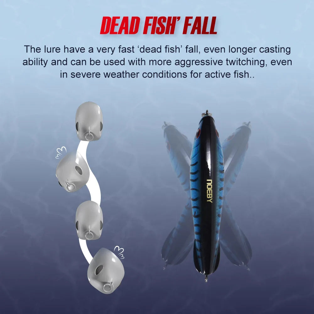 Sinking Pencil Stickbait 95mm 25g for Seabass and Pike