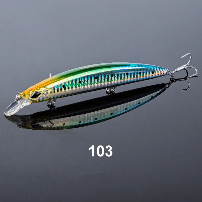 110S 19g, 110F 19g, 130F 23g Minnow Casting Wobblers Jerkbait for Saltwater Fishing