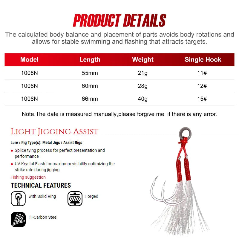 21g-60g Blade Jig Lure for Shore Casting and Sea Fishing