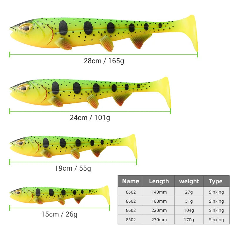 Pike Fishing Soft Lure 15cm-28cm for Big Game (Sinking)