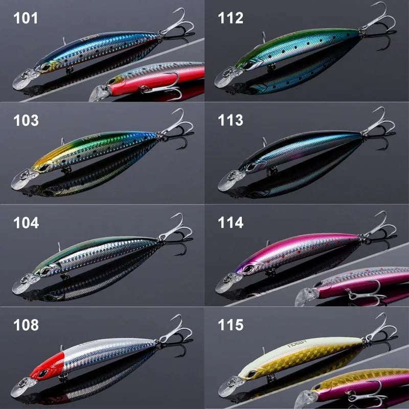 110S 19g, 110F 19g, 130F 23g Minnow Casting Wobblers Jerkbait for Saltwater Fishing