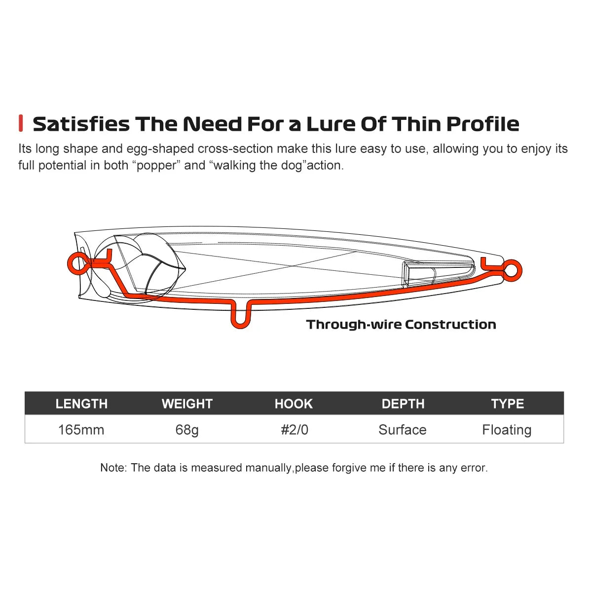 165mm 68g Topwater Popper for Big Game Tuna Fishing
