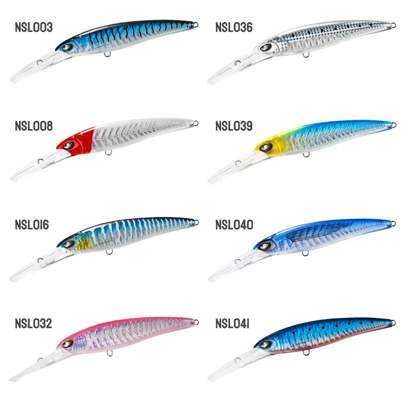 140mm 47g and 180mm 94g Trolling Minnow Lures for Offshore Big Game Fishing