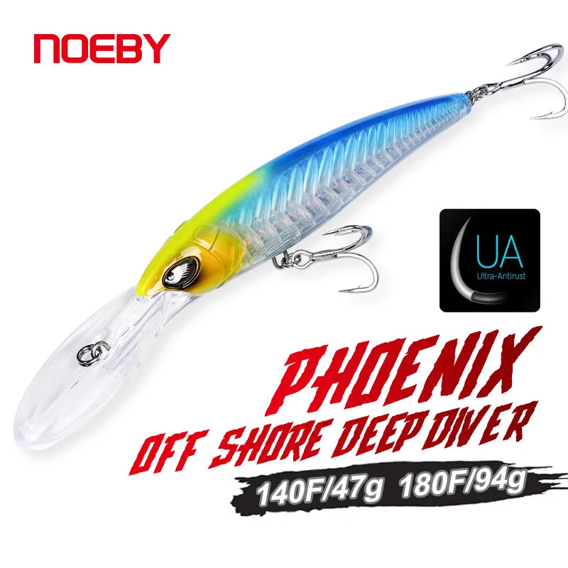 140mm 47g and 180mm 94g Trolling Minnow Lures for Offshore Big Game Fishing