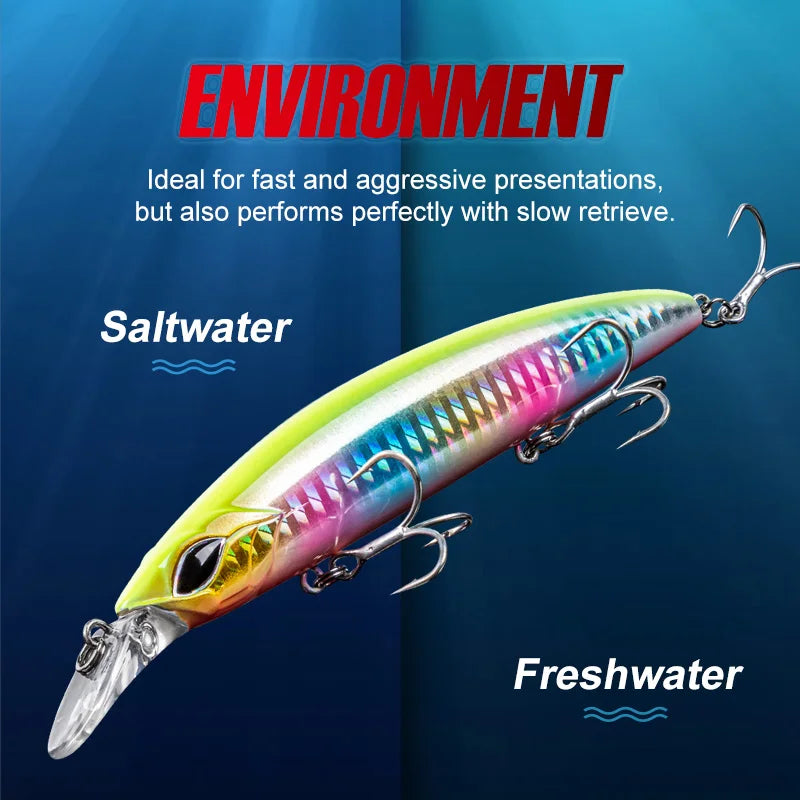 110mm 19g Floating Minnow Jerkbait for Bass, Pike, and Trout