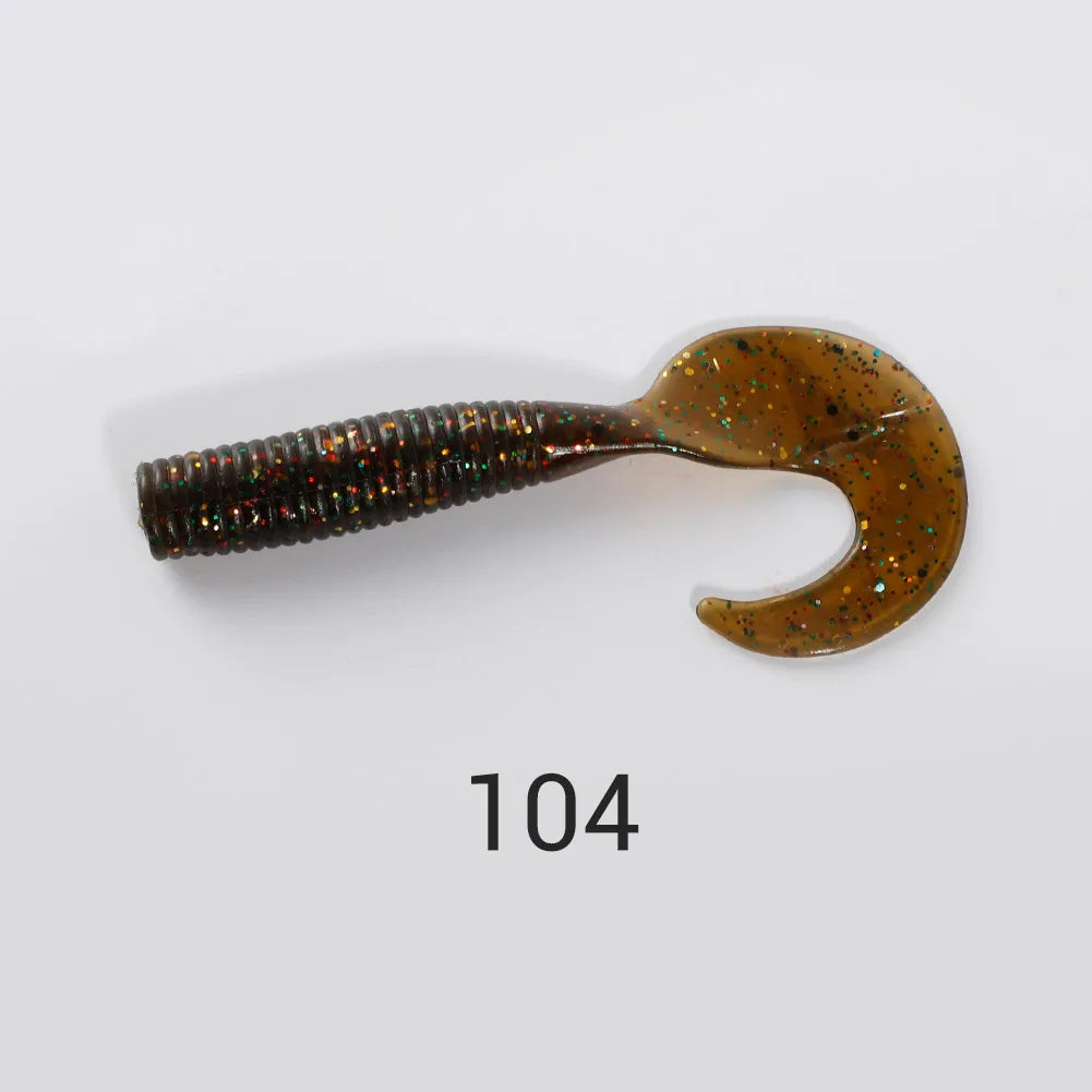 5.5cm-8cm Grub Silicone Soft Lures (6pcs) for Bass and Carp