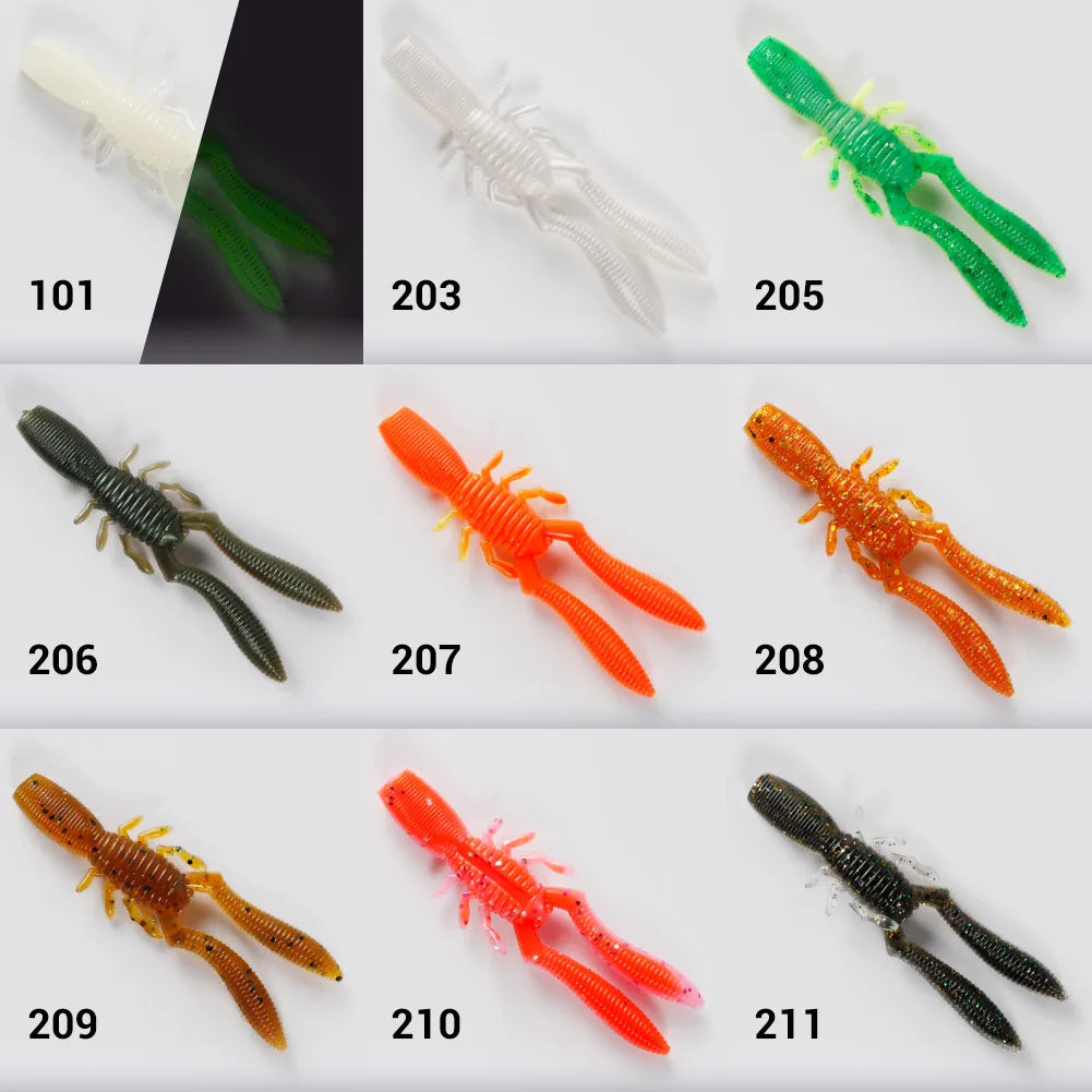 Bottle Shrimp Soft Bait 7.5cm 3.4g for Bass, Pike, and Trout Fishing