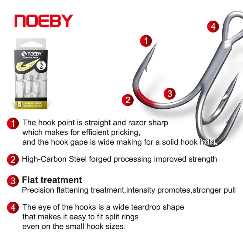 Noeby-High Carbon Steel Fishing Hooks